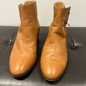 J. Crew Caramel Leather Ankle Boots
